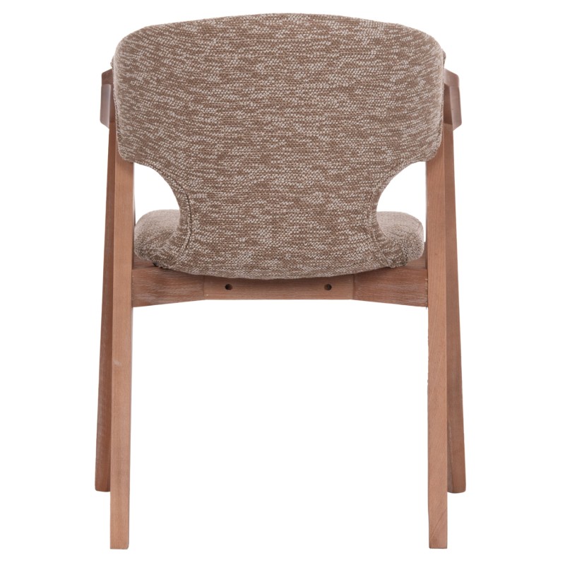 DINING ARMCHAIR YEGER FK9995.03 BEECH WOOD IN WHITEWASH-BROWN FABRIC 59x58x78Hcm.