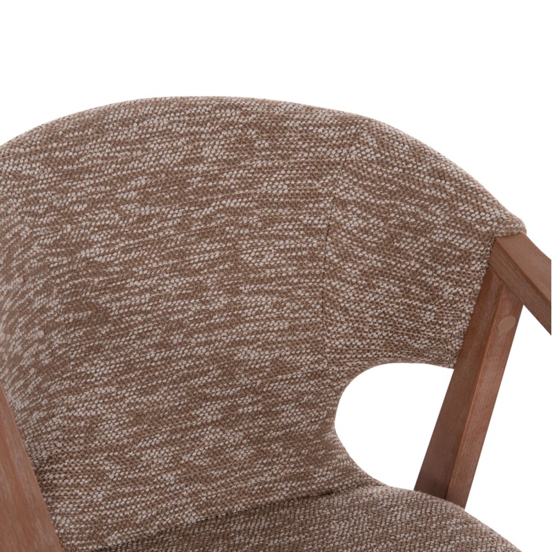 DINING ARMCHAIR YEGER FK9995.03 BEECH WOOD IN WHITEWASH-BROWN FABRIC 59x58x78Hcm.