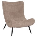 LOUNGE CHAIR BRYM FK9605.08 DARK BEIGE BOUCLE FABRIC-BLACK WOODEN LEGS 80x95x95Hcm. LOUNGE CHAIR BRYM FK9605.08 DARK BEIGE BOUCLE FABRIC-BLACK WOODEN LEGS 80x95x95Hcm.