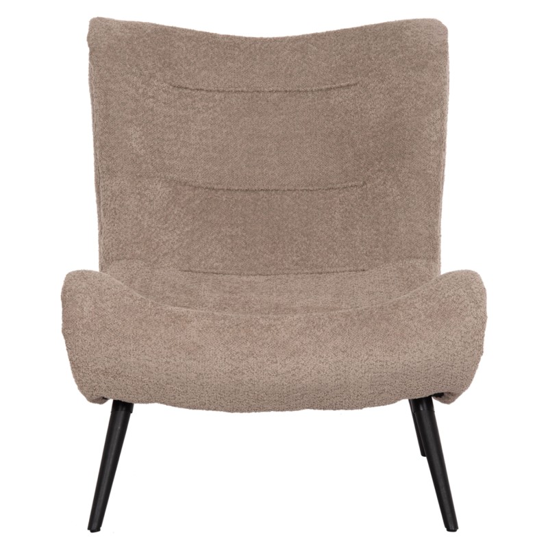 LOUNGE CHAIR BRYM FK9605.08 DARK BEIGE BOUCLE FABRIC-BLACK WOODEN LEGS 80x95x95Hcm. LOUNGE CHAIR BRYM FK9605.08 DARK BEIGE BOUCLE FABRIC-BLACK WOODEN LEGS 80x95x95Hcm.