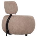 LOUNGE CHAIR ROUND KARSEN FK9598.08 DARK BEIGE BOUCLE FABRIC 79x82x74Hcm.