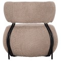 LOUNGE CHAIR ROUND KARSEN FK9598.08 DARK BEIGE BOUCLE FABRIC 79x82x74Hcm.