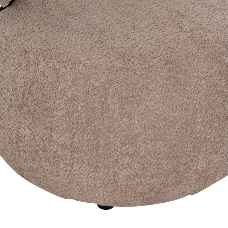 LOUNGE CHAIR ROUND KARSEN FK9598.08 DARK BEIGE BOUCLE FABRIC 79x82x74Hcm.