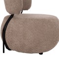 LOUNGE CHAIR ROUND KARSEN FK9598.08 DARK BEIGE BOUCLE FABRIC 79x82x74Hcm.