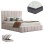DOUBLE BED WITH MATTRESS & STORAGE SPACE REMO FK21167 BEIGE BOUCLE FABRIC--FOR 160x200cm.