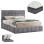 DOUBLE BED WITH MATTRESS & STORAGE SPACE RAMON FK21168 GREY BOUCLE FABRIC--FOR 160x200cm.