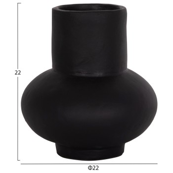 TABLE DECORATIVE VASE LEMA FK4664.01S TERRACOTA IN BLACK--Φ22x22Hcm.