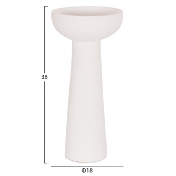 TABLE DECORATIVE VASE LEKKAN FK4664.02L TERRACOTA IN WHITE--Φ18x38Hcm. TABLE DECORATIVE VASE LEKKAN FK4664.02L TERRACOTA IN WHITE--Φ18x38Hcm.