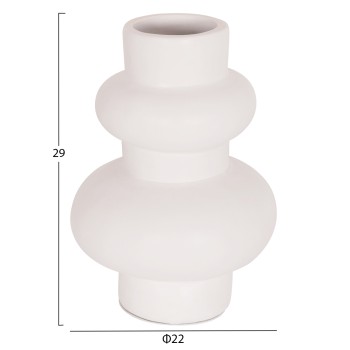 TABLE DECORATIVE VASE LEMA FK4664.02M TERRACOTA IN WHITE--Φ22x29Hcm.