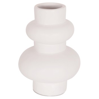 TABLE DECORATIVE VASE LEMA FK4664.02M TERRACOTA IN WHITE--Φ22x29Hcm.