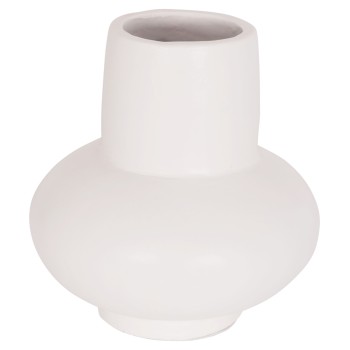 TABLE DECORATIVE VASE LEMA FK4664.02S TERRACOTA IN WHITE--Φ22x22Hcm.