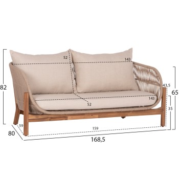 OUTDOOR LOUNGE SET 4PCS SANJI FK21213 ACACIA WOOD-ALUMINUM FRAME-ROPE OUTDOOR LOUNGE SET 4PCS SANJI FK21213 ACACIA WOOD-ALUMINUM FRAME-ROPE