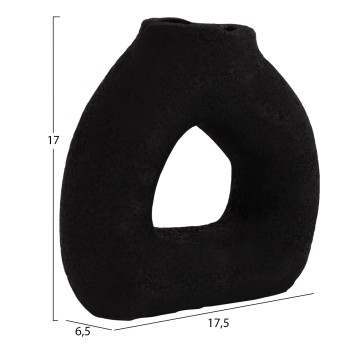 TABLE DECORATIVE VASE DECANT FK4667.01S TERRACOTA IN BLACK--17.5x6.5x17Hcm. TABLE DECORATIVE VASE DECANT FK4667.01S TERRACOTA IN BLACK--17.5x6.5x17Hcm.