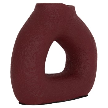 TABLE DECORATIVE VASE DECANT FK4667.06S TERRACOTA IN MAROON RED--17.5x6.5x17Hcm.