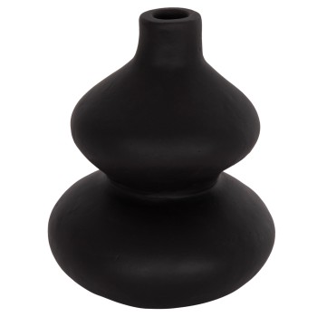 TABLE DECORATIVE VASE CHELIN FK4670S TERRACOTA IN BLACK--Φ20x25Hcm.