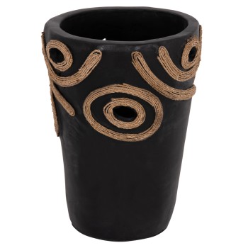 TABLE DECORATIVE VASE DEAN FK4677.01S TERRACOTA IN BLACK--Φ19x25Hcm.