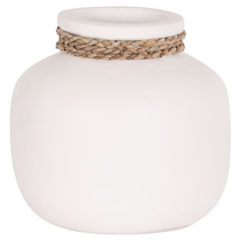 TABLE DECORATIVE VASE CAMMER FK4687.02S TERRACOTA IN WHITE--Φ22x20Hcm.