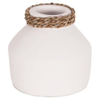 TABLE DECORATIVE VASE CAMMER FK4687.02XS TERRACOTA IN WHITE--Φ16x15Hcm.