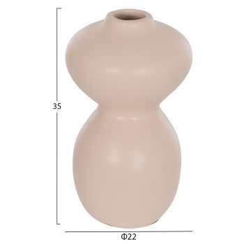 TABLE DECORATIVE VASE NELLY FK4669.02 TERRACOTA IN CREAM WHITE--Φ22x35Hcm.