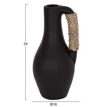 TABLE DECORATIVE VASE CAMMER FK4687.01L TERRACOTA IN BLACK--Φ18x39Hcm. TABLE DECORATIVE VASE CAMMER FK4687.01L TERRACOTA IN BLACK--Φ18x39Hcm.