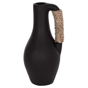 TABLE DECORATIVE VASE CAMMER FK4687.01L TERRACOTA IN BLACK--Φ18x39Hcm.