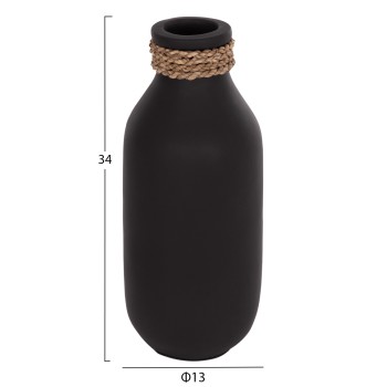 TABLE DECORATIVE VASE CAMMER FK4687.01M TERRACOTA IN BLACK--Φ13x34Hcm. TABLE DECORATIVE VASE CAMMER FK4687.01M TERRACOTA IN BLACK--Φ13x34Hcm.