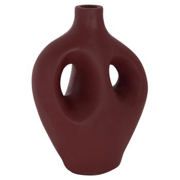 TABLE DECORATIVE VASE FLIKER FK4666.03L TERRACOTA IN MAROON RED--22.5x12x30Hcm.
