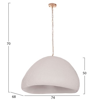 CEILING PENDANT LAMP JAYLEN FK4703.02XL FIBER CEMENT IN WHITE 74x68x50-70Hcm. CEILING PENDANT LAMP JAYLEN FK4703.02XL FIBER CEMENT IN WHITE 74x68x50-70Hcm.