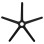 SPARE PART BASE FOR OFFICE CHAIR FK1199--BLACK NYLON  28cm SPOKE