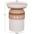 SIDE TABLE ROUND PRILEP FK18159.02 FIBER CEMENT IN WHITE & RATTAN--Φ60x76.5Hcm. SIDE TABLE ROUND PRILEP FK18159.02 FIBER CEMENT IN WHITE & RATTAN--Φ60x76.5Hcm.