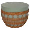 COFFEE TABLE ROUND VILHENA FK18165 FIBER CEMENT GREEN--NATURAL RATTAN Φ56x47Hcm. COFFEE TABLE ROUND VILHENA FK18165 FIBER CEMENT GREEN--NATURAL RATTAN Φ56x47Hcm.