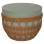 COFFEE TABLE ROUND VILHENA FK18165 FIBER CEMENT GREEN--NATURAL RATTAN Φ56x47Hcm.