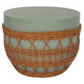 COFFEE TABLE ROUND VILHENA FK18165 FIBER CEMENT GREEN--NATURAL RATTAN Φ56x47Hcm. COFFEE TABLE ROUND VILHENA FK18165 FIBER CEMENT GREEN--NATURAL RATTAN Φ56x47Hcm.