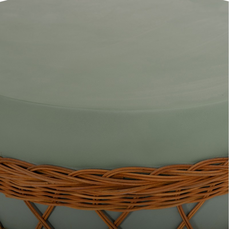 COFFEE TABLE ROUND VILHENA FK18165 FIBER CEMENT GREEN--NATURAL RATTAN Φ56x47Hcm. COFFEE TABLE ROUND VILHENA FK18165 FIBER CEMENT GREEN--NATURAL RATTAN Φ56x47Hcm.