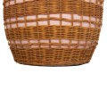 SIDE TABLE ROUND VILHENA FK18166 FIBER CEMENT PINK--NATURAL RATTAN Φ44.5x45Hcm.