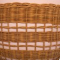 SIDE TABLE ROUND VILHENA FK18166 FIBER CEMENT PINK--NATURAL RATTAN Φ44.5x45Hcm.