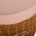 SIDE TABLE ROUND VILHENA FK18166 FIBER CEMENT PINK--NATURAL RATTAN Φ44.5x45Hcm.