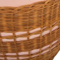 SIDE TABLE ROUND VILHENA FK18166 FIBER CEMENT PINK--NATURAL RATTAN Φ44.5x45Hcm.