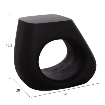 STOOL LANS FK4691.01 FIBER CEMENT IN BLACK--58x28x45.5Hcm. STOOL LANS FK4691.01 FIBER CEMENT IN BLACK--58x28x45.5Hcm.