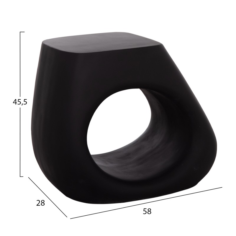 STOOL LANS FK4691.01 FIBER CEMENT IN BLACK--58x28x45.5Hcm. STOOL LANS FK4691.01 FIBER CEMENT IN BLACK--58x28x45.5Hcm.