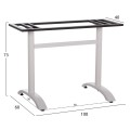 BASE FOR TABLE FK461.12 ALUMINUM DOUBLE IN WHITE WITH HEIGHT ADJUSTERS 100x60x73Hcm BASE FOR TABLE FK461.12 ALUMINUM DOUBLE IN WHITE WITH HEIGHT ADJUSTERS 100x60x73Hcm