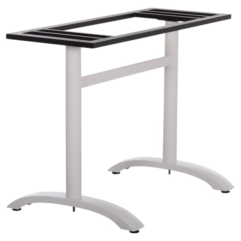 BASE FOR TABLE FK461.12 ALUMINUM DOUBLE IN WHITE WITH HEIGHT ADJUSTERS 100x60x73Hcm BASE FOR TABLE FK461.12 ALUMINUM DOUBLE IN WHITE WITH HEIGHT ADJUSTERS 100x60x73Hcm