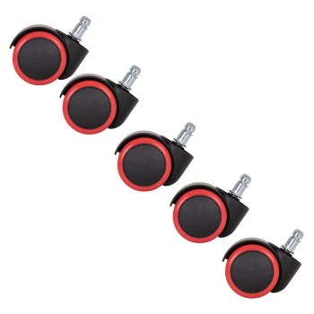 REPLACEMENT CASTOR WHEELS 5PCS SET FOR OFFICE CHAIRS FK1203--BLACK & RED