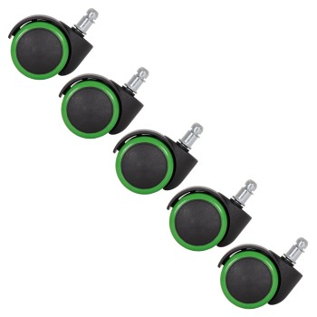 REPLACEMENT CASTOR WHEELS 5PCS SET FOR OFFICE CHAIRS FK1203.03--BLACK & GREEN