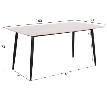 DINING SET 5PCS RAVEN FK21069.01 CERAMIC TOP IN WHITE MARBLE & 4 CHAIRS