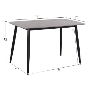 DINING SET 5PCS RAVEN FK21224.03 CERAMIC TOP GREY MARBLE--GREY VELVET