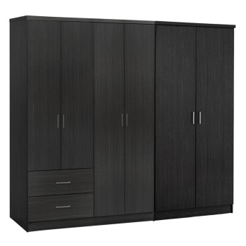WARDROBE 6-LEAF BLAKELY FK21235.01 MELAMINE IN ZEBRANO COLOR 201x43x181Hcm.