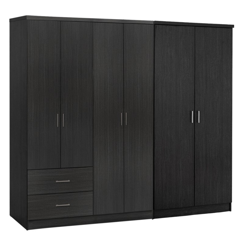 WARDROBE 6-LEAF BLAKELY FK21235.01 MELAMINE IN ZEBRANO COLOR 201x43x181Hcm. WARDROBE 6-LEAF BLAKELY FK21235.01 MELAMINE IN ZEBRANO COLOR 201x43x181Hcm.