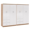 8-LEAF WARDROBE BRIANA FK21237.02 MELAMINE IN SONAMA & WHITE 241x42,5Χ180,5Hcm. 8-LEAF WARDROBE BRIANA FK21237.02 MELAMINE IN SONAMA & WHITE 241x42,5Χ180,5Hcm.