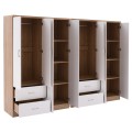 8-LEAF WARDROBE BRIANA FK21237.02 MELAMINE IN SONAMA & WHITE 241x42,5Χ180,5Hcm. 8-LEAF WARDROBE BRIANA FK21237.02 MELAMINE IN SONAMA & WHITE 241x42,5Χ180,5Hcm.
